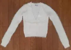 ZARA　クロップドシャギーカーディガン