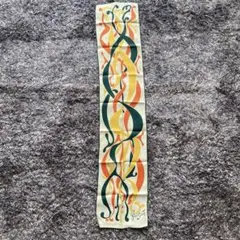 ビンテージアンティークカラフル抽象模様シルクスカーフ