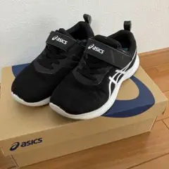 asics 黒 スニーカー ベルクロストラップ　20センチ