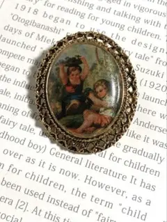 ヴィンテージ ブローチ　絵画系　ネックレスにもなります