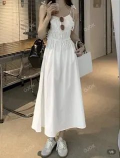 キャミワンピース 白 ホワイト M