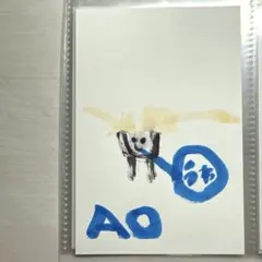 【子供が描いた絵】　AO作　おもちつき　1枚