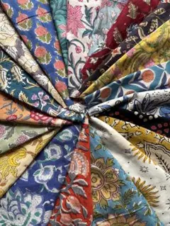 【46様専用】ブロックプリントのハギレ20枚「らんまんセット」