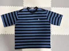 U.S. POLO ASSN. 半袖Tシャツ M 黒/青ストライプ