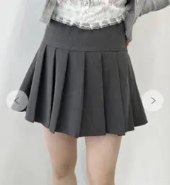 ダークグレー プリーツスカート