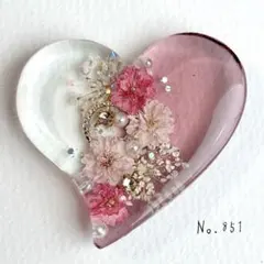 No.857 ドライフラワー ハート レジンヘアゴム - メルカリ