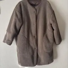 リバーシブル　ボア＆キルティングジャケット ブラウン　M