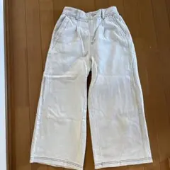 オフホワイト ワイドパンツ M(150)