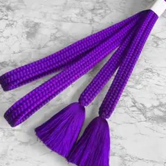 絹 帯締め☆平組 濃桔梗色(紫)単色 シンプル 上品 組紐