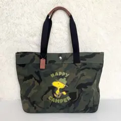 【美品】COACH トートバッグ　ウッドストック　コラボ　迷彩　4025