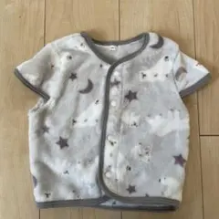 ベビーベスト 80cm グレー クマと星柄