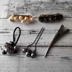 【ヘアアクセサリー】髪飾り　5点