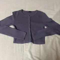 ZARA パープル クロップドカーディガン