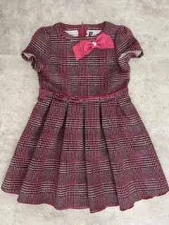 《お値下げ》 BeBeチェック柄の上品なワンピース　size120