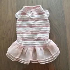 犬服 フリルワンピース ピンクのサムネイル