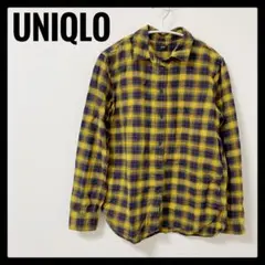 UNIQLO ユニクロ チェックシャツ ネルシャツ イエロー レディース