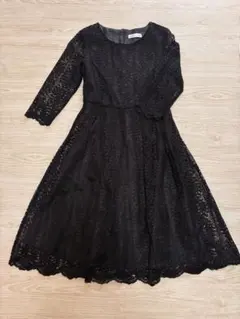 パーティードレス　ブラック　総レース　M