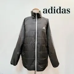 adidas (アディダス) スリーストライプス 中綿ジャケット 黒 XL