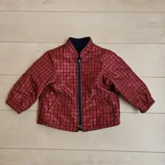 赤と緑のチェック柄アウター 95cm以下