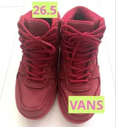 VANS ハイカットスニーカー レッド ゴールド金具 - メルカリ