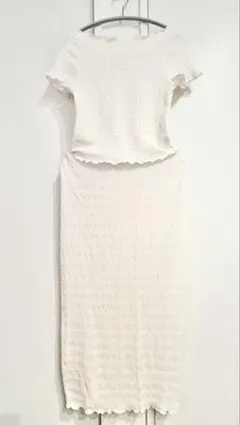 美品 H&M セットアップ ブラウス スカート ホワイト 上品 フェミニン