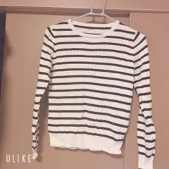 ストライプ リブ編み セーター S