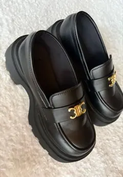 モノグラムプレート厚底ローファー[fa035] 22.5cm