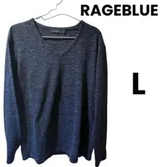 RAGEBLUE レイジブルー Vネック ニット セーター L ネイビー 学生服のサムネイル