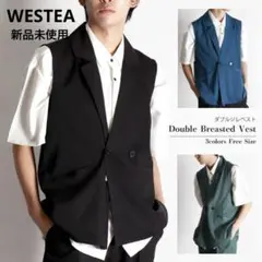 WESTEAダブルジレベスト メンズ フリーサイズ 黒 ブラック