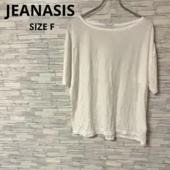 ジーナシス　Tシャツ　【F】　ホワイト　シンプル　着回し力抜群　シアー　おしゃれ