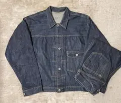 ワンピースオブロック× Foremost ショールカラーデニムカバーオール 40