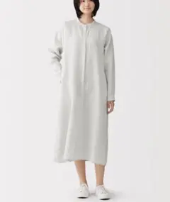【新品】無印良品　2026春夏　リネン洗いざらし長袖シャツワンピース　M