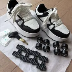 디태처블 롤러 슈즈 화이트 블랙
