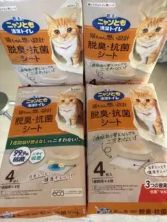 花王 ニャンとも清潔トイレ 脱臭・抗菌シート 4枚入　× 4袋のサムネイル
