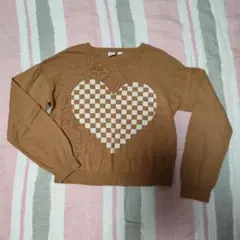GAP KIDS ブラウン ハートチェックセーターXXL160