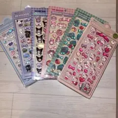 硬いシール　キャラクター3D ぷくぷく6枚セット サンリオ