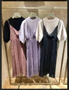 SNIDEL プリーツキャミレイヤードワンピース