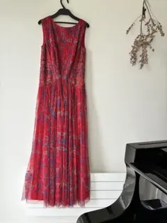 TADASHI SHOJI》ノースリーブ ドレス シルク100% レッド - メルカリ