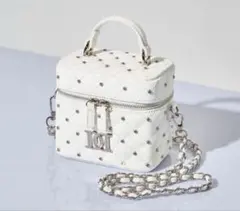 ダーリッチ キルティングビジュースクエアミニバッグ WHT