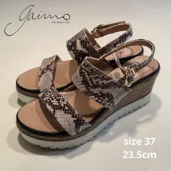 Gaimo コンビベルト　ダブルソールサンダル パイソン柄 23.5cmのサムネイル