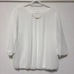 RHYME ホワイト 7分袖 トップス ブラウス Sサイズ フォーマルのサムネイル