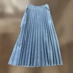 ライトブルー デニムプリーツスカートのサムネイル