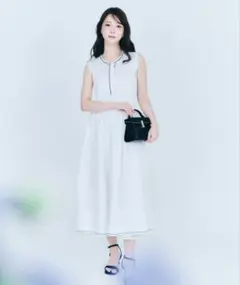 lalune ドッキングニットシフォンギャザーワンピース - メルカリ