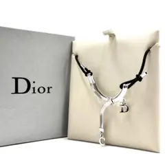 【美品】クリスチャンディオール ブレスレット CDロゴ リボン シルバー