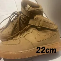 【 NIKE ナイキ 】エアフォース1 スニーカー キッズ ブラウン 22cm
