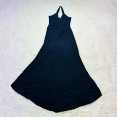 USA製 ブラック 黒 Aライン キャミワンピース フレアシルエット