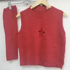 ROMWE 赤 星型穴あき ノースリーブ M