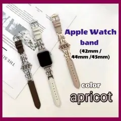本革 Apple Watch バンド シンプル メタルチェーン おしゃれ