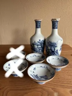 青い山水画の急須と湯呑みセット（煎茶道） - メルカリ