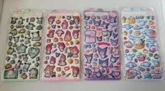 【4枚セット】 3Dシール 立体シール ぷくぷく ぷっくり 可愛い